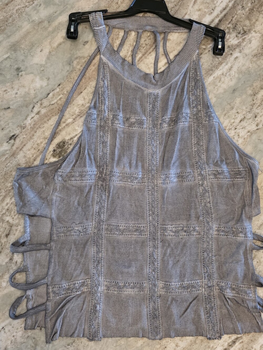 52) POL Sleeveless BOHO Knit Top Sz. Large - Picture 12 of 15